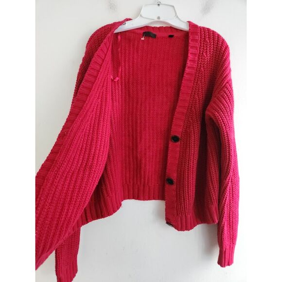 ATM Anthony Thomas Melillo Women Red Cotton/Cashmere Cardigan size Medium - Picture 9 of 10
